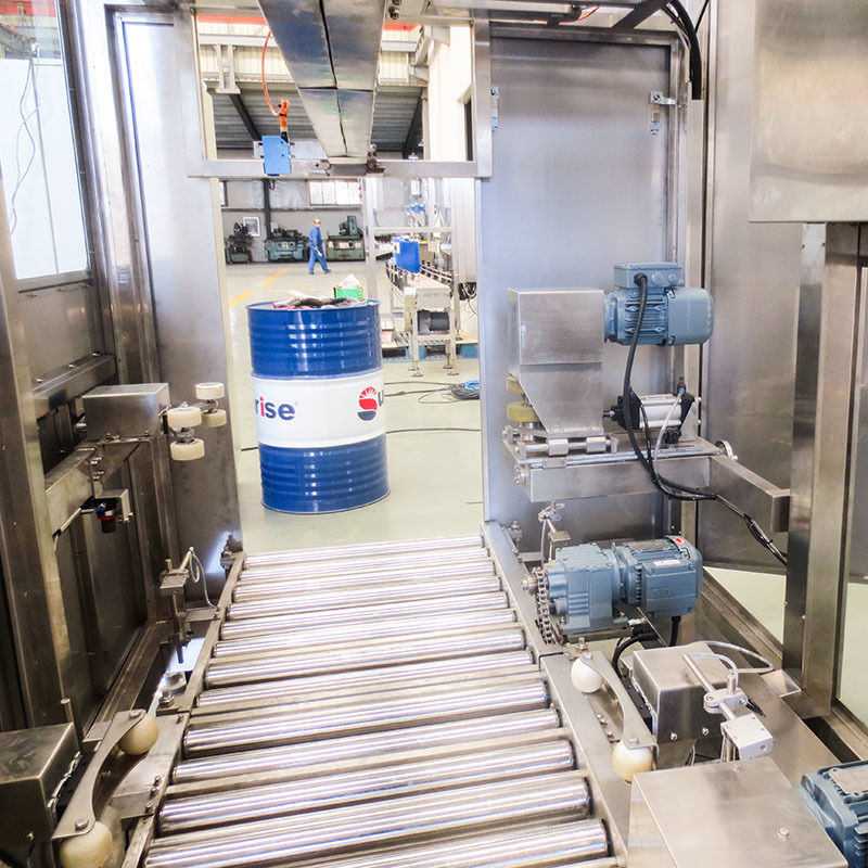 200L 1-nozzle Drum Fully Automatic Lubricant Oil Chemical Liquid Filling Capping Palletizing Machine Filler